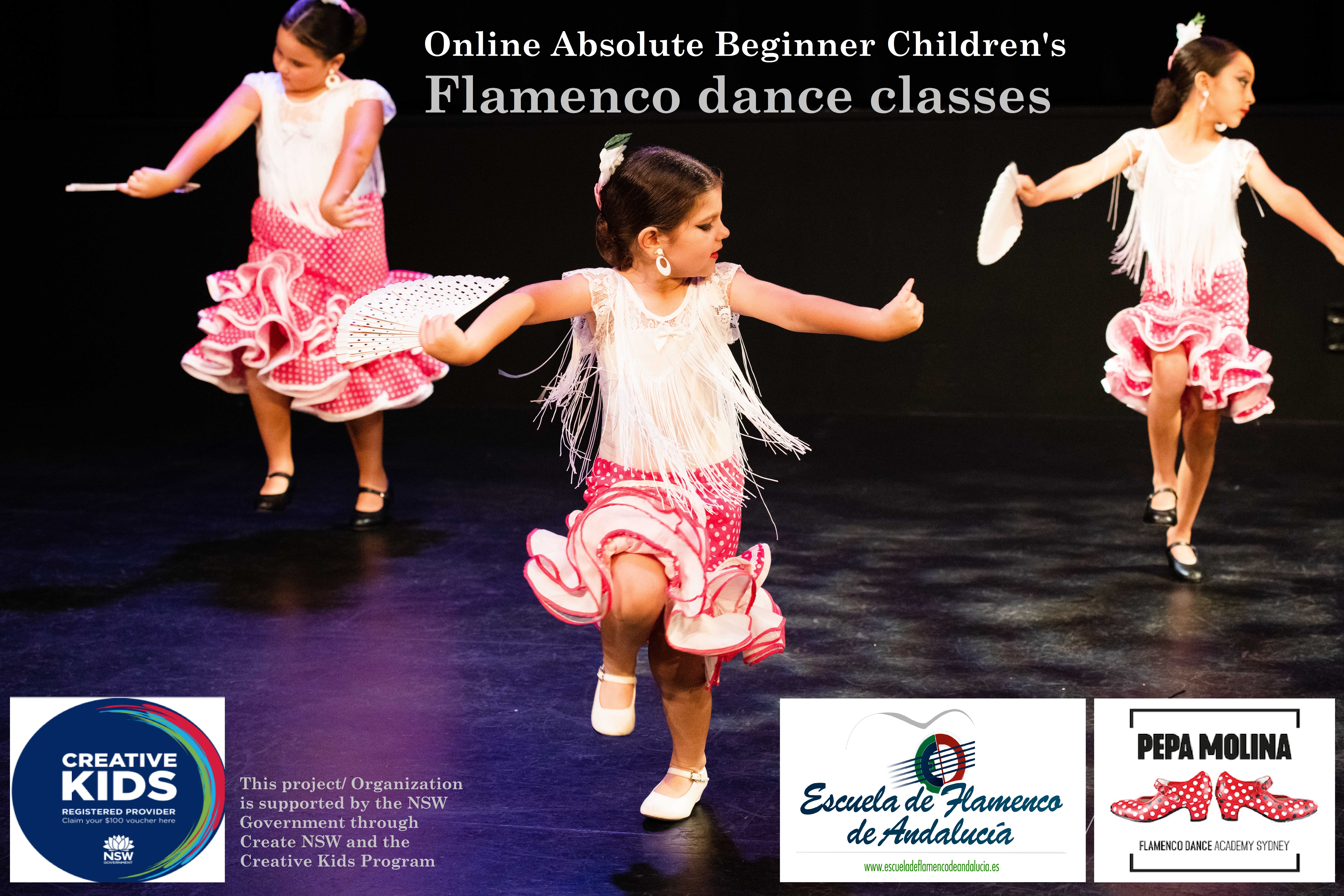 Online Beginner Children's Flamenco dance classes Sydney